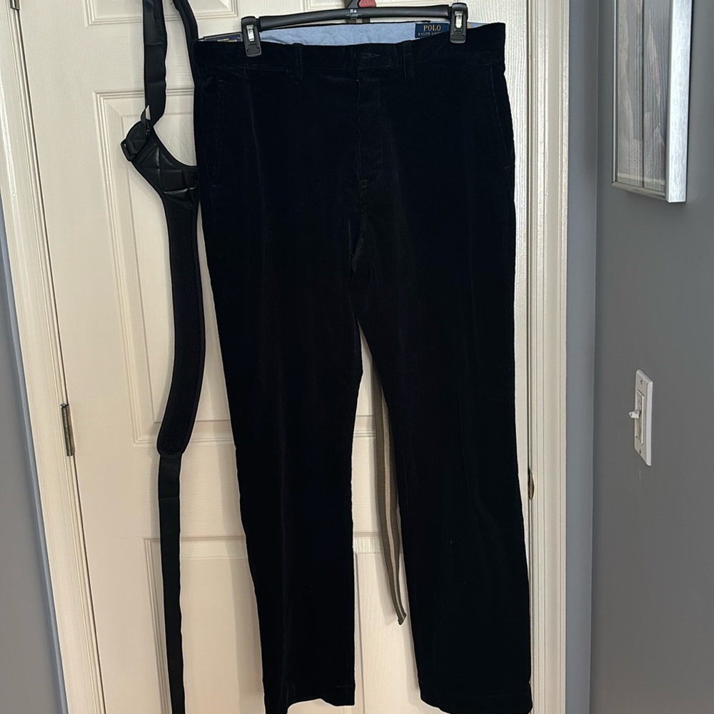 Never worn corduroy polo black pants